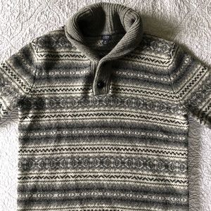 J. Crew 100% lamb’s wool shaw collar sweater